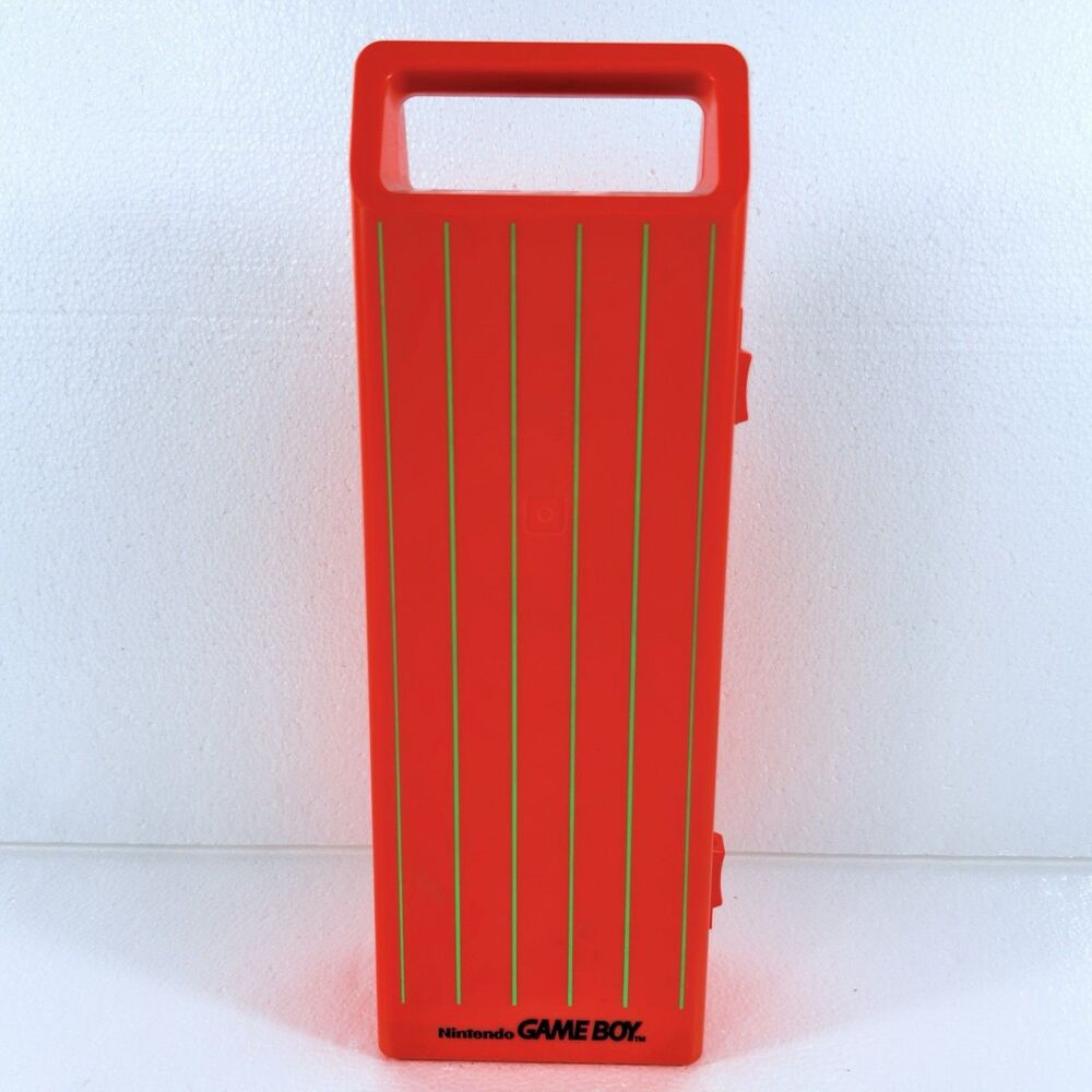 Vintage ULTRA RARE ORANGE Nintendo Game Boy Long Hard Carry Case Plastic Storage